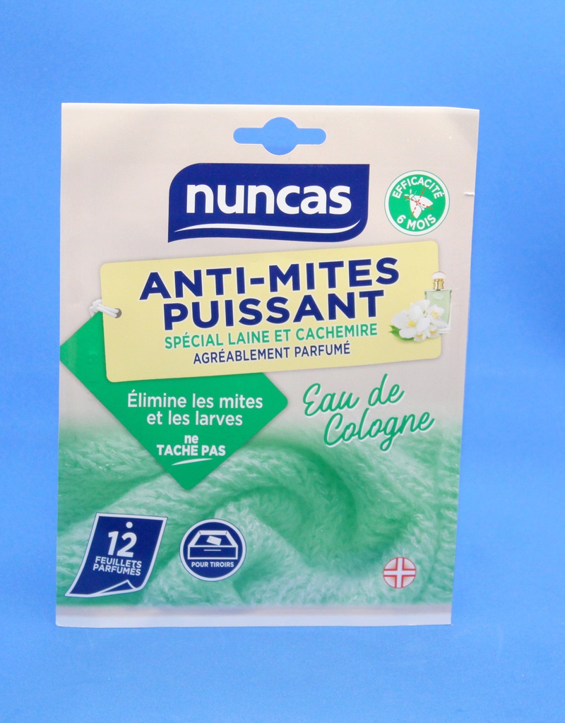 Nuncas Anti-Mites 12 feuillets - Parfumé LAVANDE