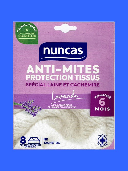 Nuncas Anti-Mites 8 feuillets - Parfumé LAVANDE