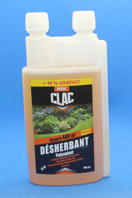 Protecta Désherbant herba'clac 990ml pour 440m² -  Acide pélargonique 500g/l - Herbaclac