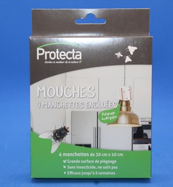 PROTECTA Mouch'clac 4 manchettes Engluées 30cmx10cm M232