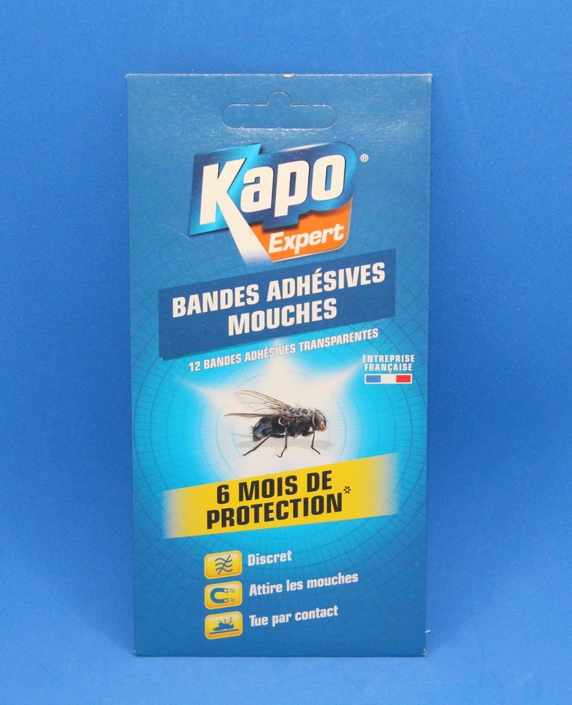 Kapo adhésif anti-mouches vitre 12 bandelettes réf. 3006