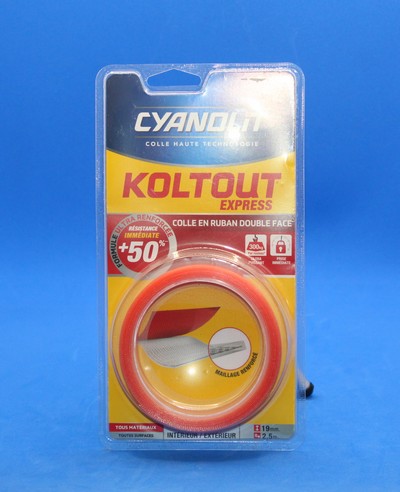 Cyanolit koltout ruban double face 2,5m