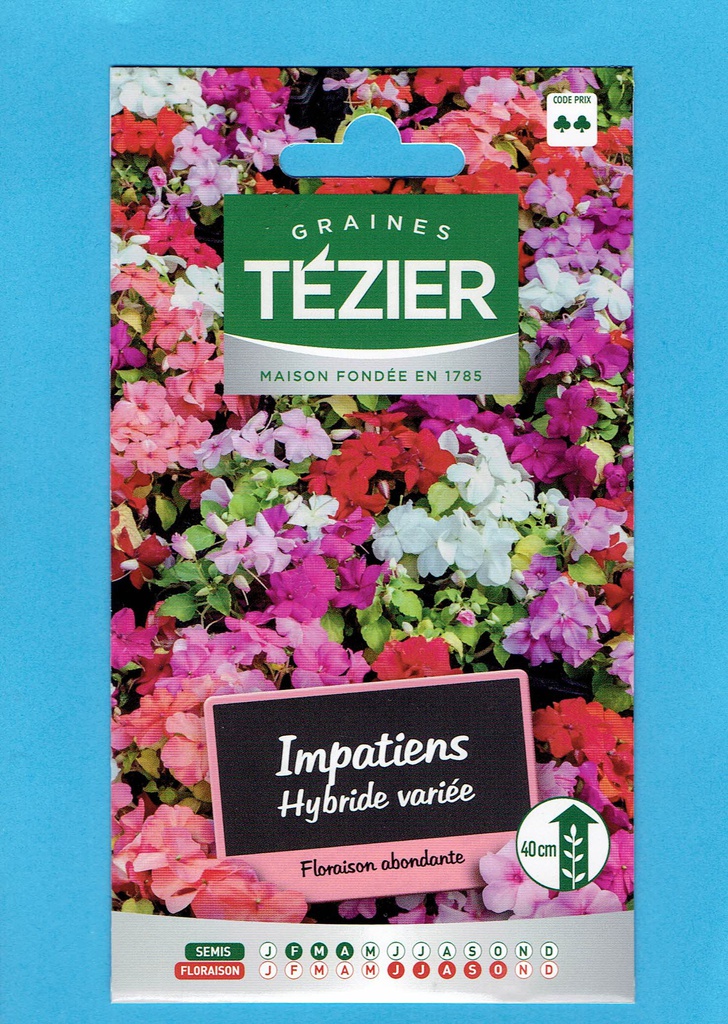 Tézier  graine  IMPATIENS - hybride variée 0.2g - série 2