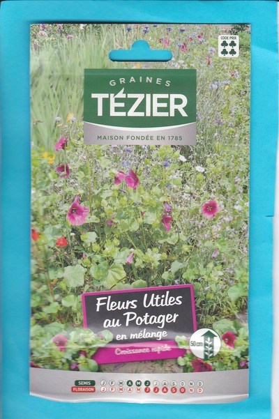 Tézier  graine  FLEURS UTILES AU POTAGER 20g en mélange