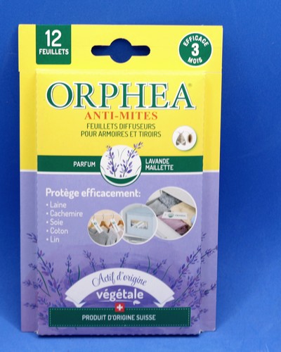 Orphéa Anti-mites 12 feuillets parfumés lavande Orphea