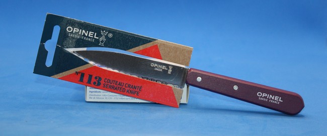 OPINEL Couteau Office Cranté 113 Manche Bois Rouge