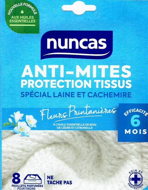 Nuncas Anti-Mites 8 feuillets - Parfumé Fleurs Printanières