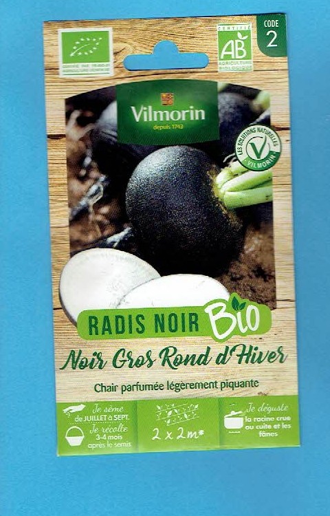 Vilmorin  graine AB Radis Noir Rond Bio rond