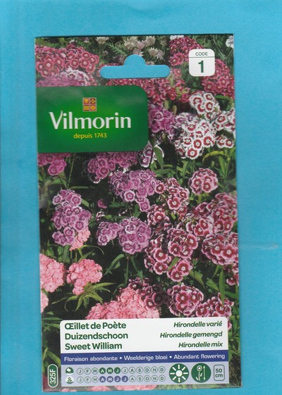 Vilmorin  graine  OEILLET de Poète 1.5g - Hirondelle varié - 1*