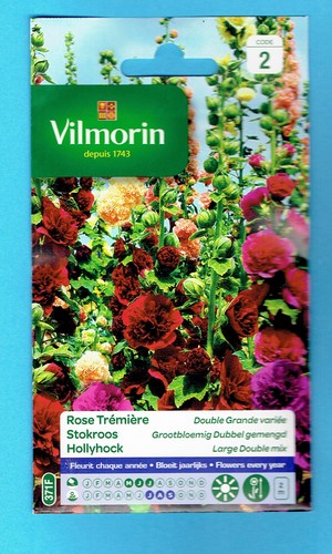Vilmorin graine ROSE Trémière 1.5g - Double Grande Variée - série 2