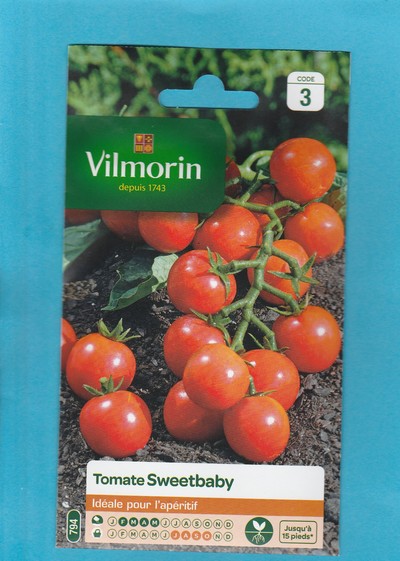 Vilmorin  graine  Tomate Sweet Baby type cerise 0.2g - Série 3