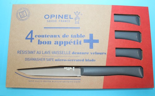 Opinel coffret 4 couteaux de table microdentés Bon Appétit Anthracite