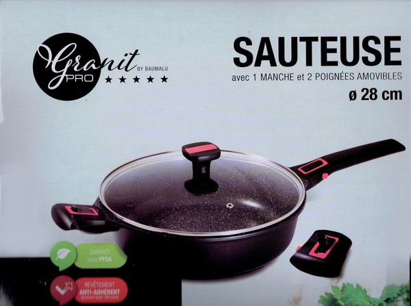 Granit Pro Baumalu Sauteuse céramique 28cm avec couvercle