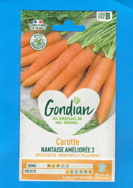 Gondian graine Carotte Nantaise Améliorée -3-  6g