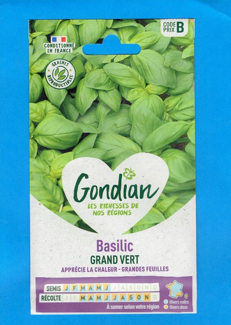 Gondian graine Basilic Grand Vert 3g