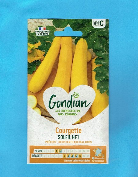 Gondian graine Courgette Soleil Jaune série C 2gr +/- 10 graines