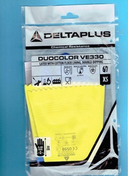 [DES-803668-VE330BJ06] Venitex gants de ménage renforcés Duocolor bleu jaunes 6/7 XS VE330