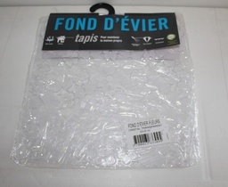 [DES242256] Tapis fond d'évier 32x32 fleur cristal transparent