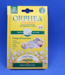 [P108AFR] Orphéa Anti-mites 12 feuillets parfumés  Parfum FLEUR - orphea